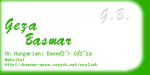 geza basmar business card